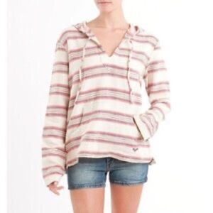 ROXY “tequila” hooded striped cotton Baja hoodie in XS